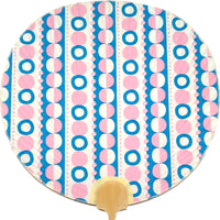 Kleiner To-uchiwa-Fächer, omojiki (Yuzen-Papier), rosa.