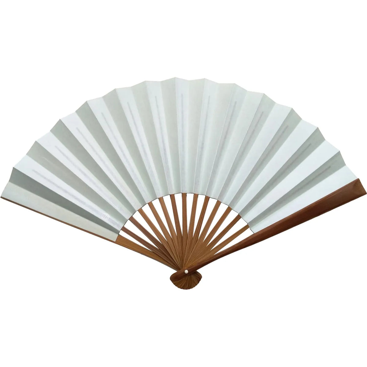Edo fan No.31 Linen leaf, cloud, light mint color
