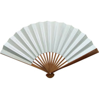 Edo fan No.31 Linen leaf, cloud, light mint color