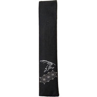 鳥獣戯画　布セット扇子　黒　扇子袋付き