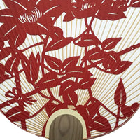 Clématite (rouge), gravure de Tsu Uchiwa, papier japonais fait à la main.
