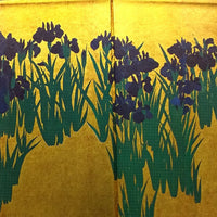 Korin Ogata, Tsubame and Flowers, miniature folding screen