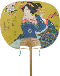 Eventail Edo, 12 mois dans le style actuel, Toyokuni, Yayoi (mars dans le calendrier lunaire).