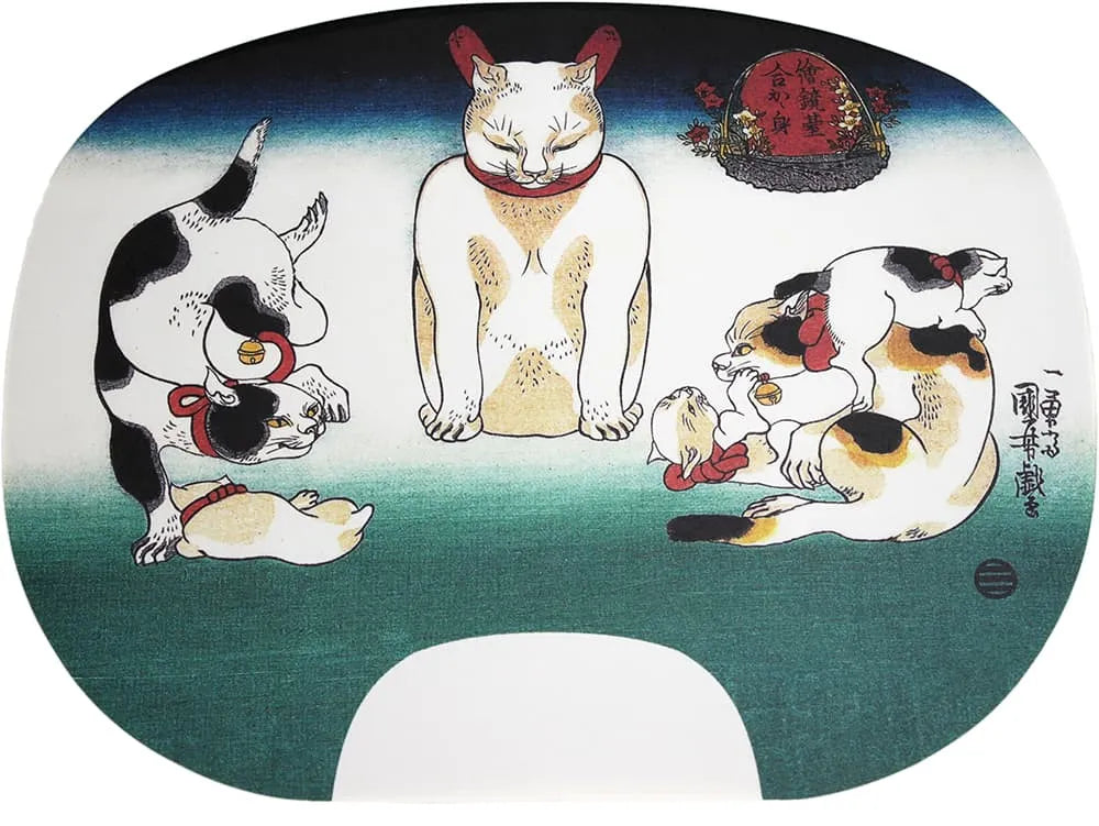 Ijasen-Version des Fächerbildes Nr.13 Kuniyoshi, bemalter Spiegelständer, Gogaga-Körper