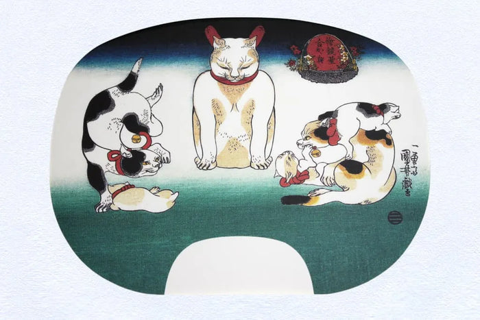 Version Ijasen de la peinture d'éventail No.13 Kuniyoshi, support de miroir peint, corps Gogaga