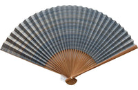 Shimebiki fan, hon sooty bamboo, double-sided handle, medium size (7.5cm)