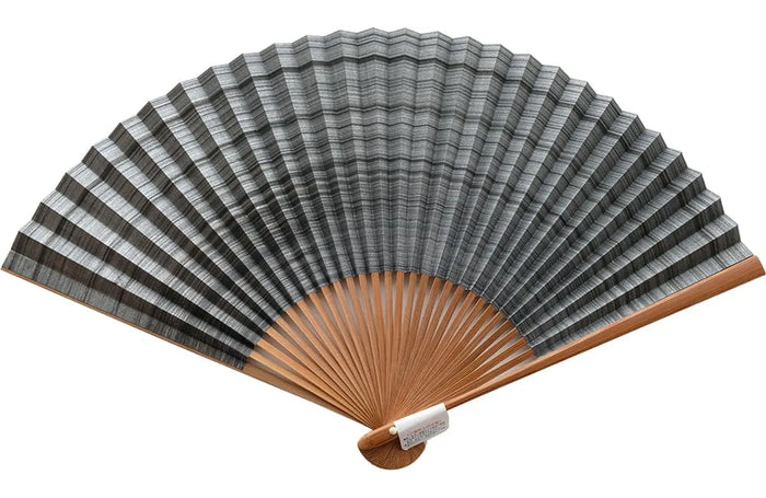 Shimebiki fan, hon sooty bamboo, double-sided, black, 7.5cm