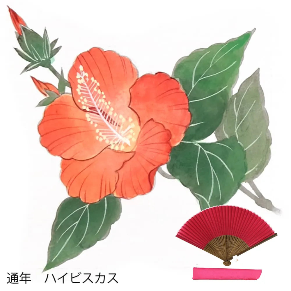 To silk fan, year-round floral pattern, hand-painted price + silk fan