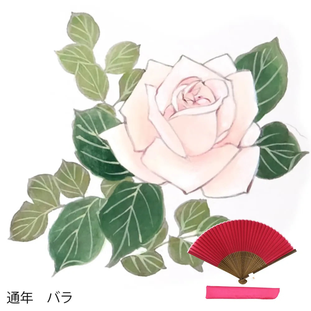 To silk fan, year-round floral pattern, hand-painted price + silk fan
