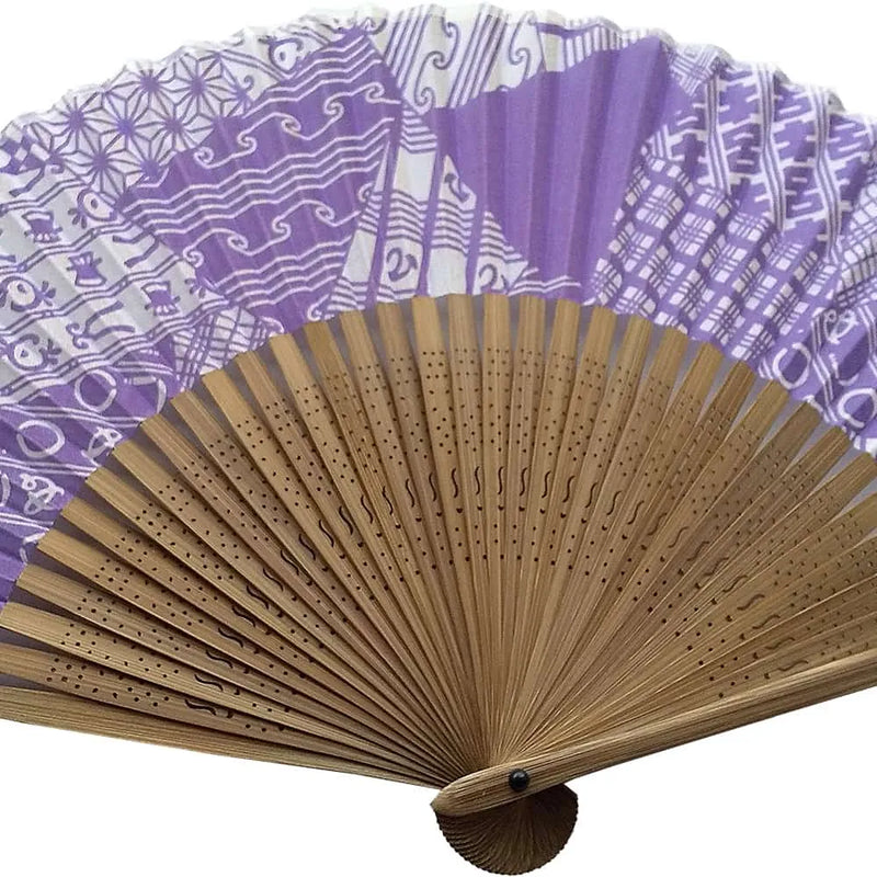 Tenugui Fan No.08, Yakusha design, purple