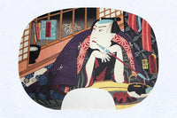 Ibasen-Version eines Fächers Malerei No.19 Toyokuni, graviert Bambus.