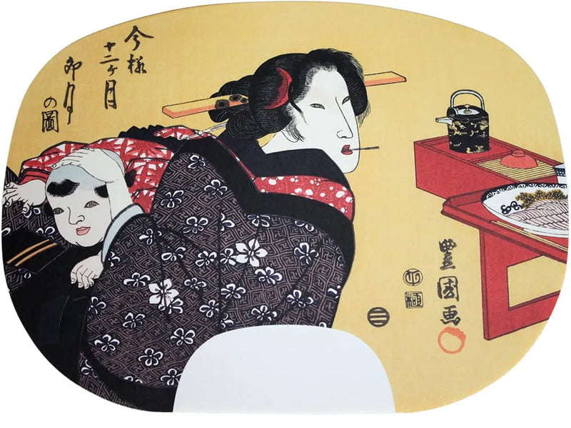 初代豊国.今様十二ヶ月.原寸復刻.うちわ絵.木版画 初代豊国.今 初代豊国.今様十二ヶ月.原寸復刻.うちわ絵.木版画 初代豊国.今